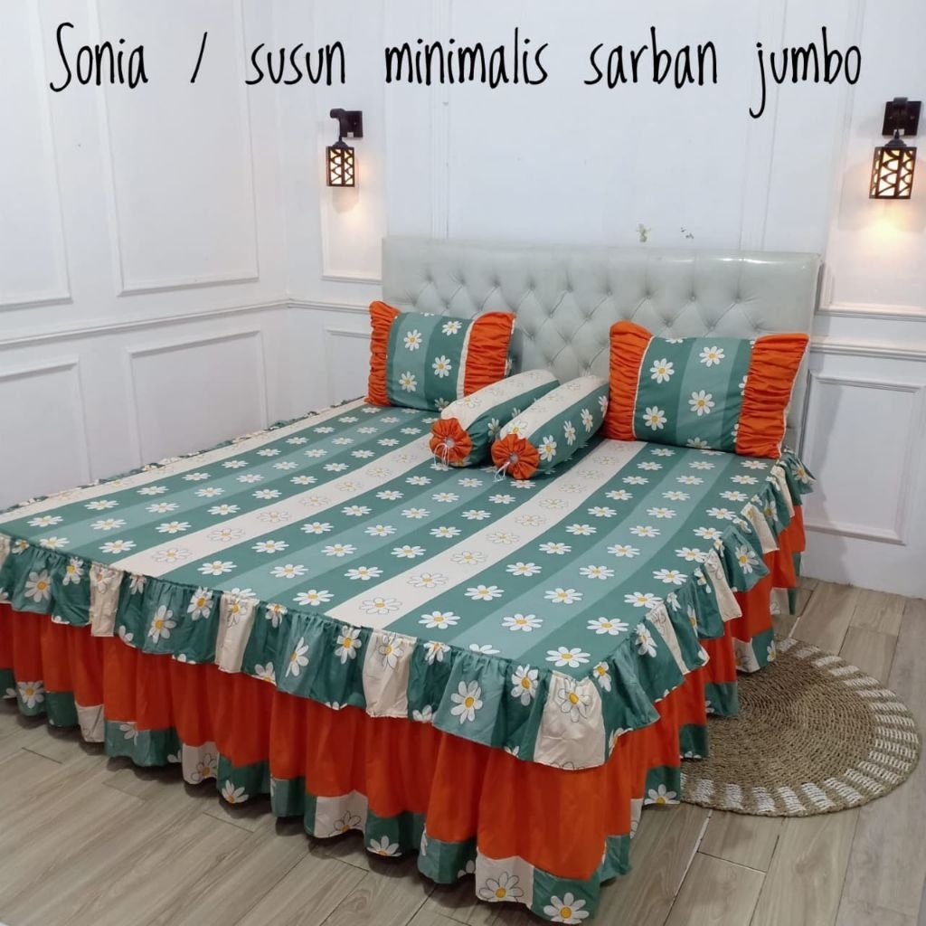 sprei rumbai susun minimalis Sarban jumbo Ukr 180x200x20