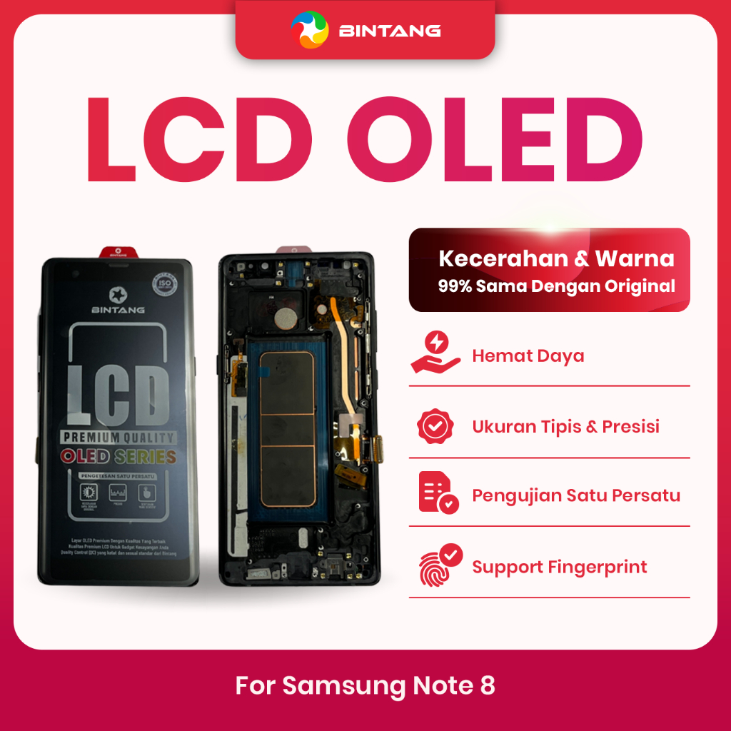 BINTANG OLED LCD with Frame Fullset Touchscreen for SAMSUNG NOTE 8