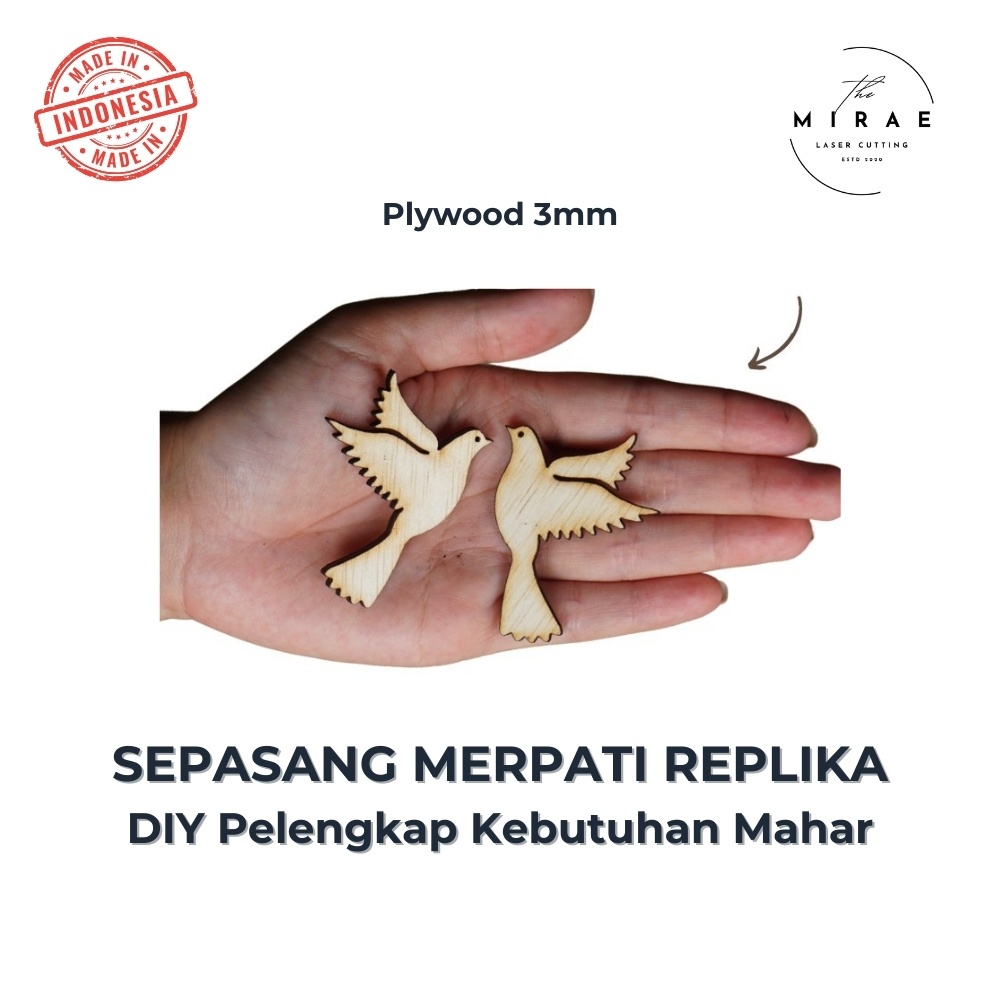 Cutting Burung Merpati / Plywood Chipboard untuk Hiasan Mahar