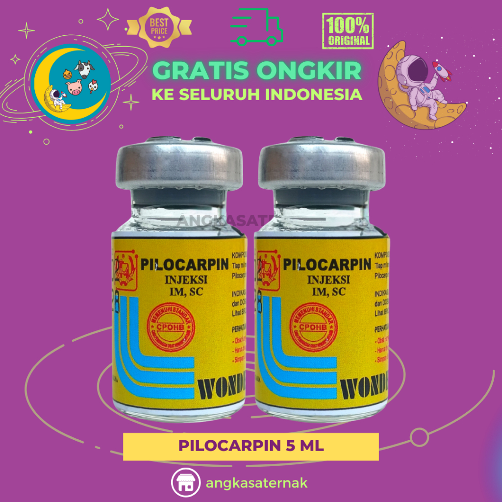 PILOCARPIN - Obat Kembung dan Kolik Injeksi Ternak/ Wonder