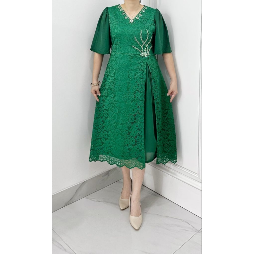 value pack` dress brokat jumbo ld 130 elegan renda