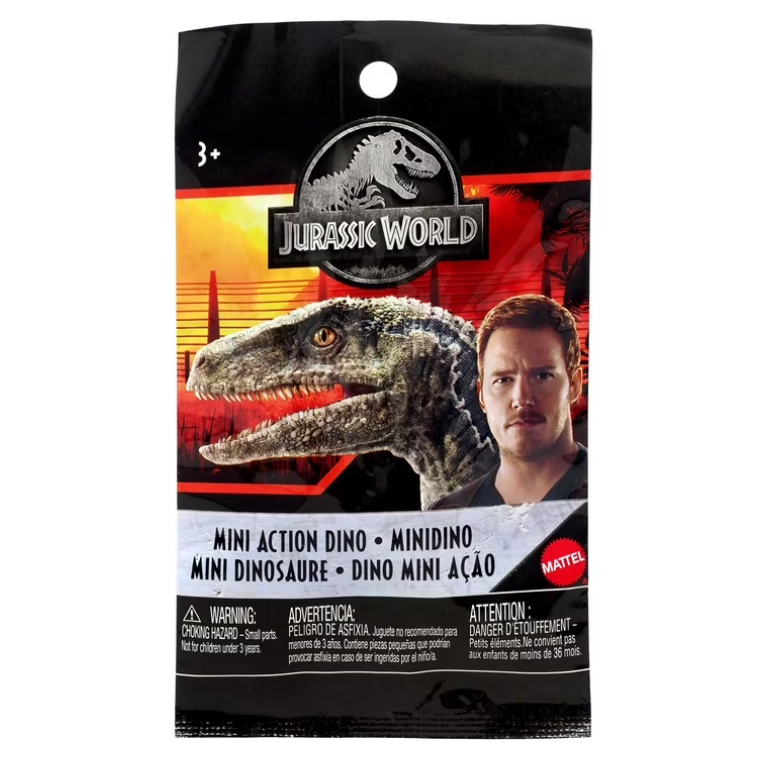 Mattel Jurassic World Series Mini Dinosaur Figure Mystery, 4 Pack