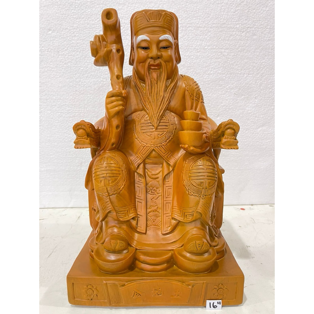 patung dewa bumi - Tutikong - Tutipo - tecukong tecupoh 16in kayu polos