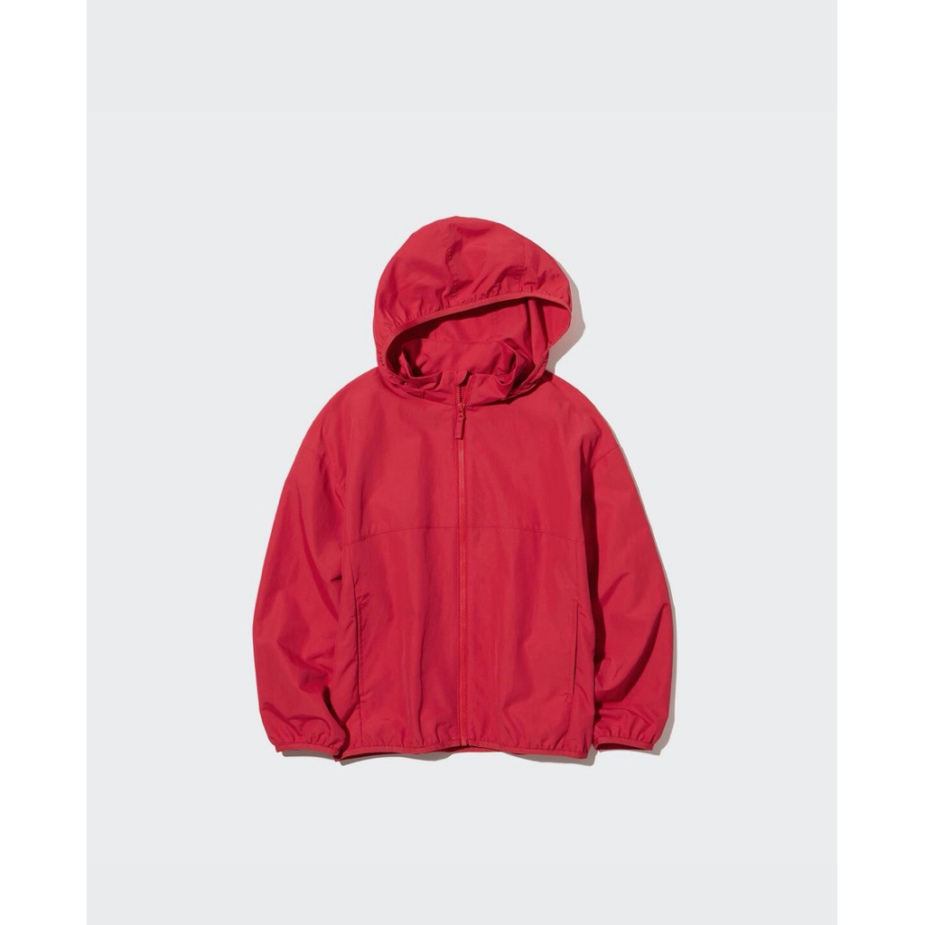 Preloved Uniqlo Kids Jaket Parka Saku Nilon Red - 160