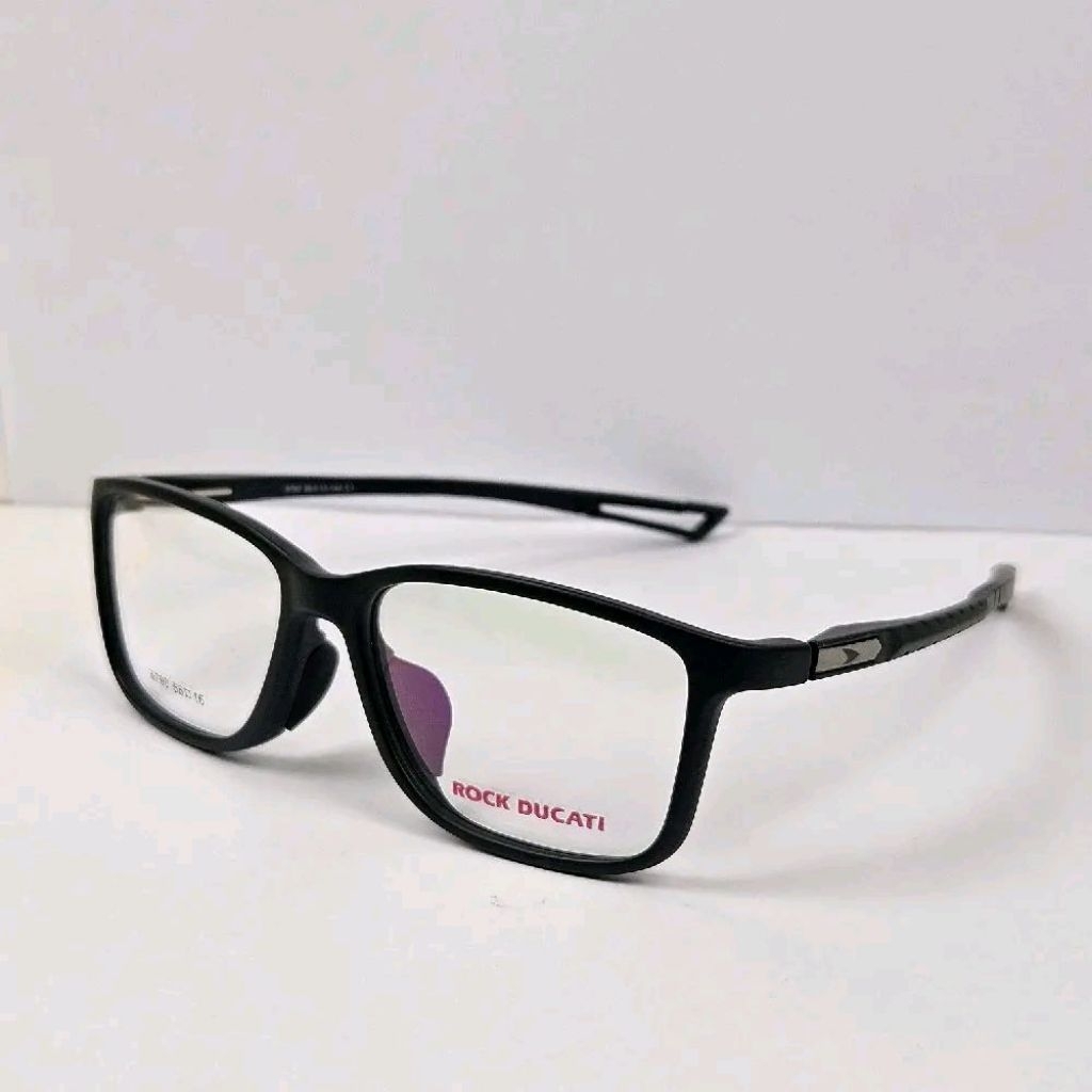 Frame Kacamata Pria ROCK DUCATI 6790 Hitam Doff Sporty Original - Frame Kotak Ringan Flexible size 5