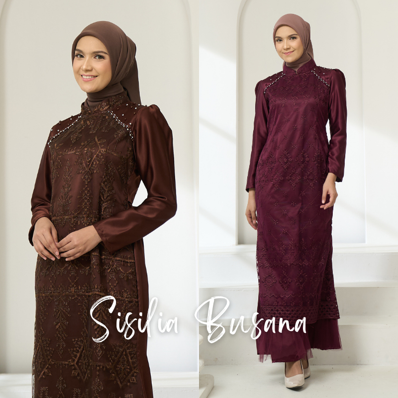SPECIAL MAHOGANY KARINA DRESS MAXY MAXMARA - GAMIS LEBARAN TERBARU VELVET MIX BRUKAT BAJU KONDANGAN 
