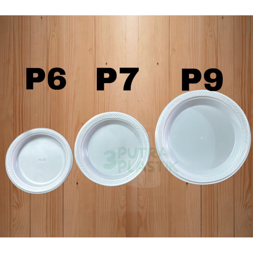 [Isi 50pcs] Piring Plastik Kecil (P6)