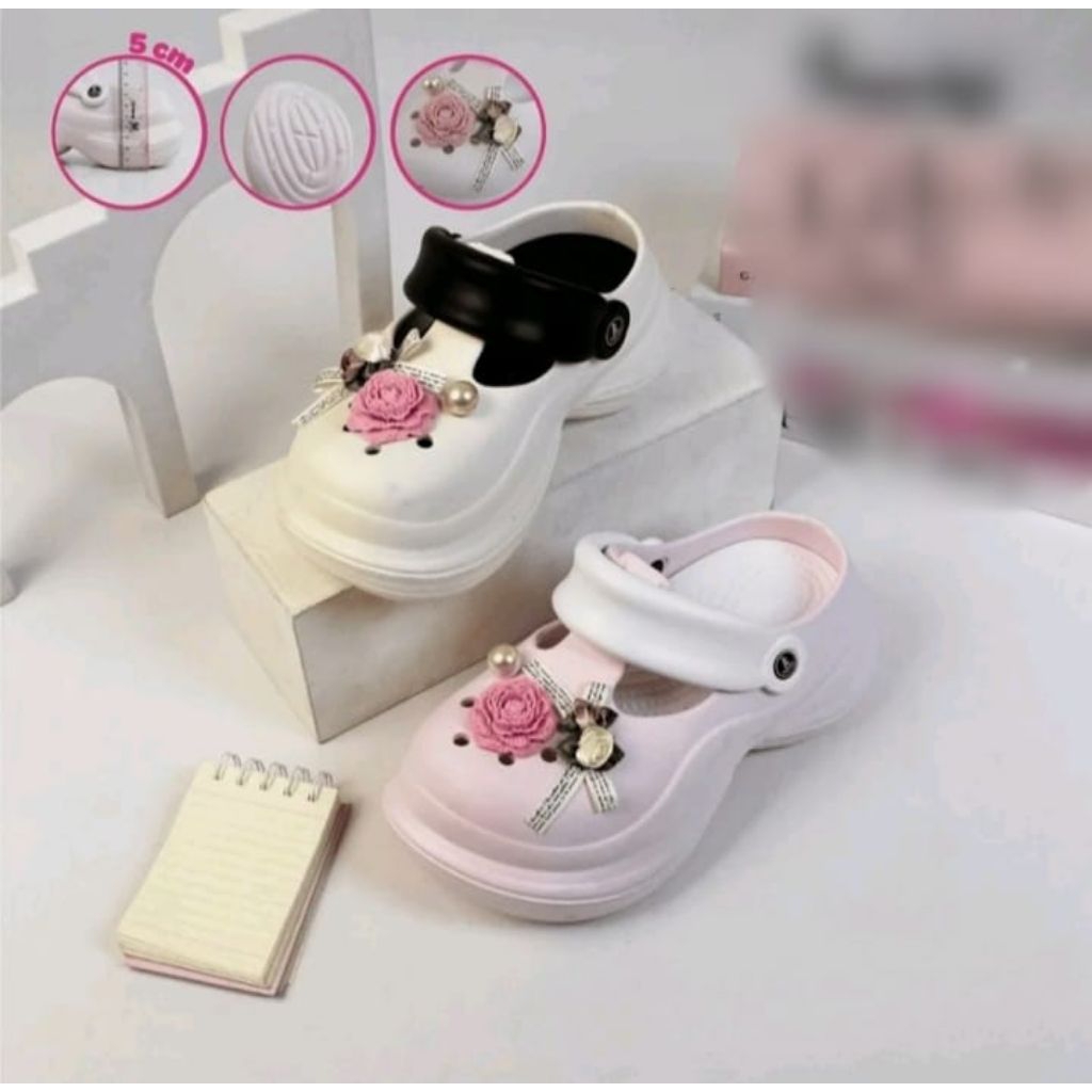 Air Balance Sandal Clog Fuji Bunga 3D Lucu Sandal Wanita EVA Anti slip SDL1681