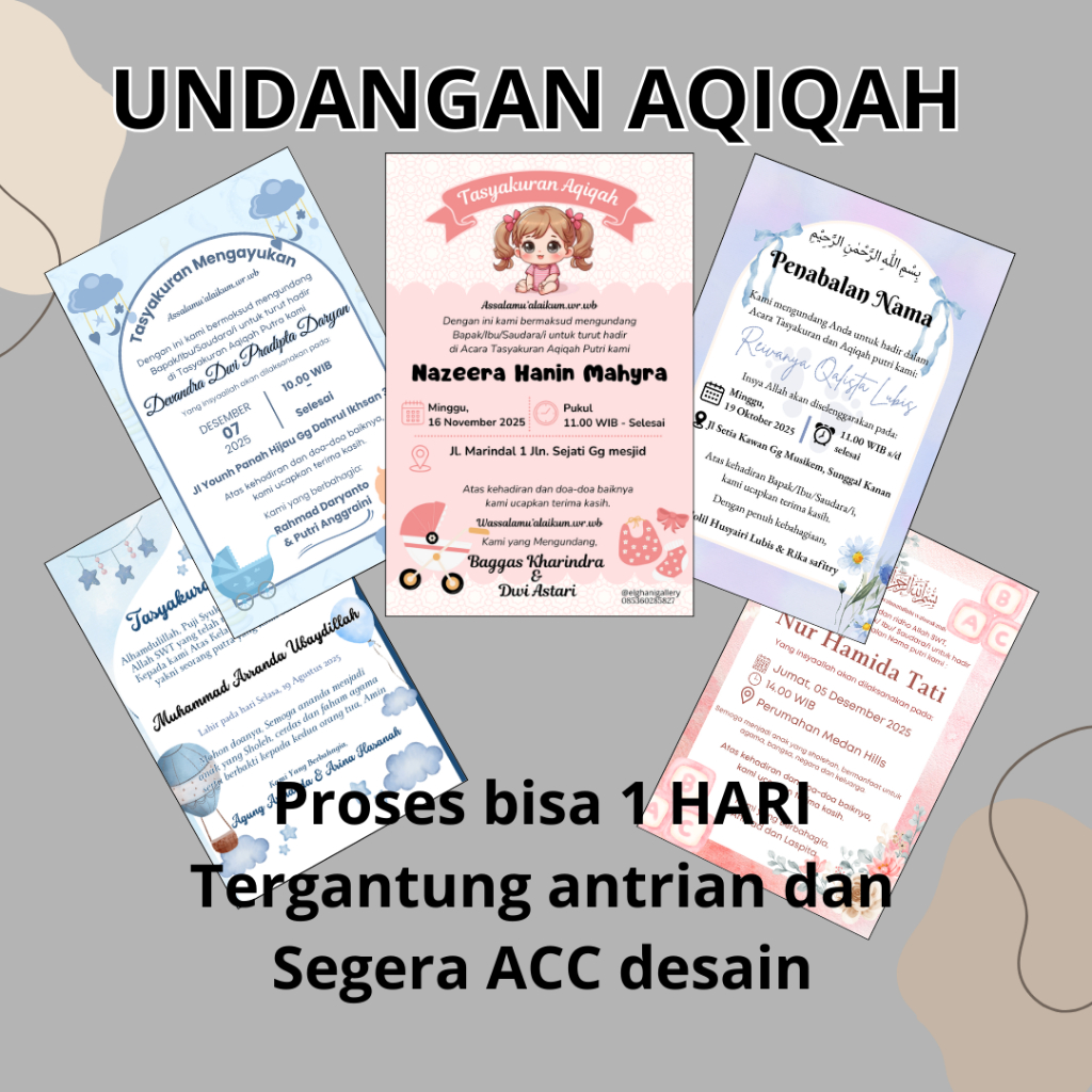 Undangan Aqiqah - Undangan Aqiqah Tasyakuran - Undangan Aqiqah Baby - Undangan Aqiqah Bayi