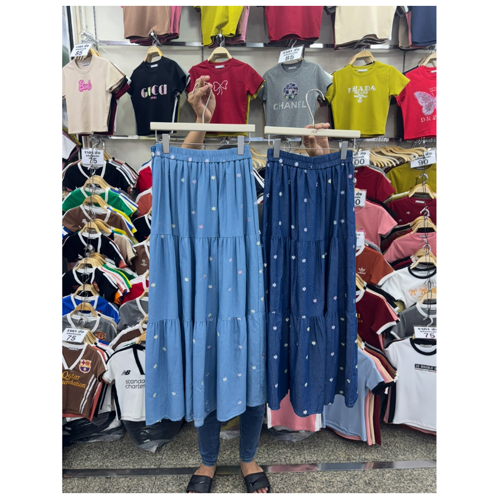 rok semi jeans bordir