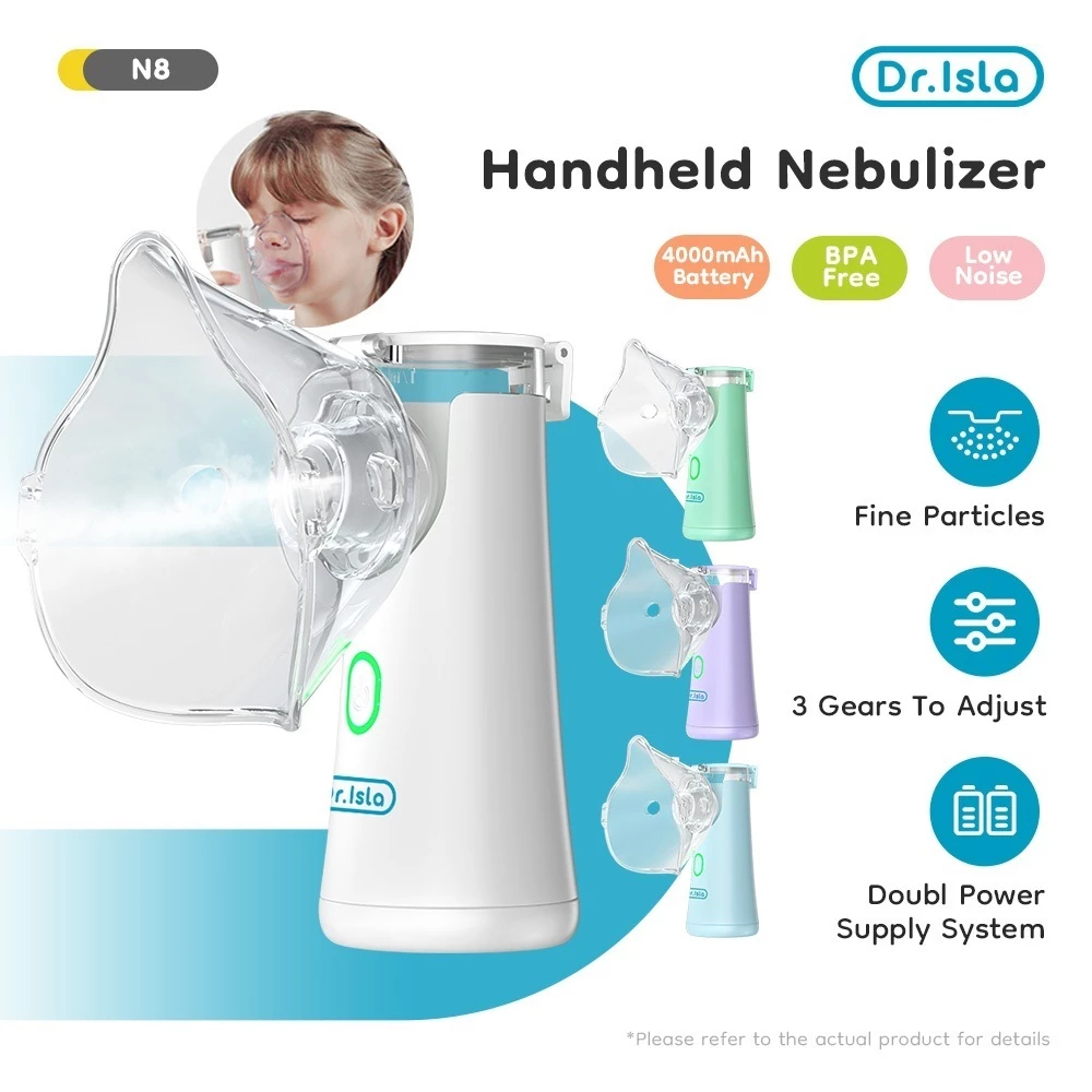 Dr.isla Nebulizer For Asthma Portable Mesh Inhalation Nebulizer Suitable USB Rechargeable N8
