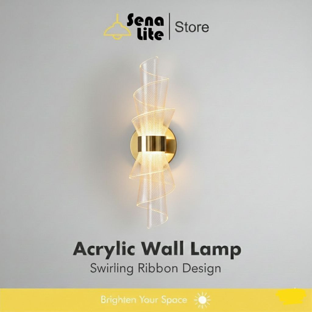 Lampu dinding indoor aesthetic lampu dinding akrilik bentuk bunga 3 cahaya