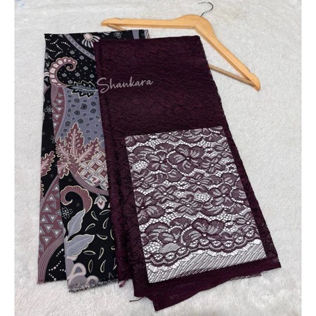 Elegan_Textile Set/Paket Kain Bridesmaid Brukat & Batik Kain Brokat Kain Batik Kain Warna Burgundy
