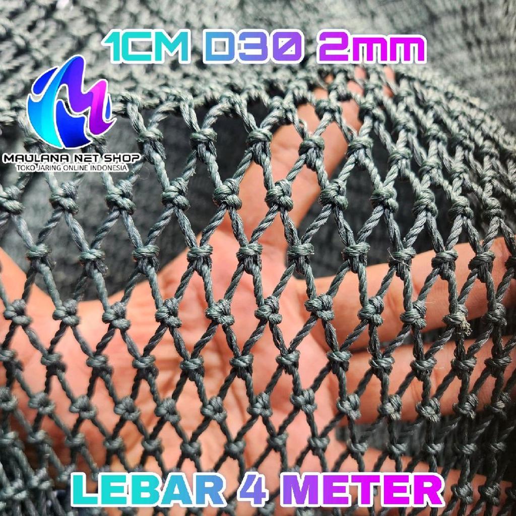 ready Jaring PE Lubang Kecil 1cm Tebal 2mm Benang D30 Lebar 4m untuk Pengaman Kolam Ikan Kandang Aya