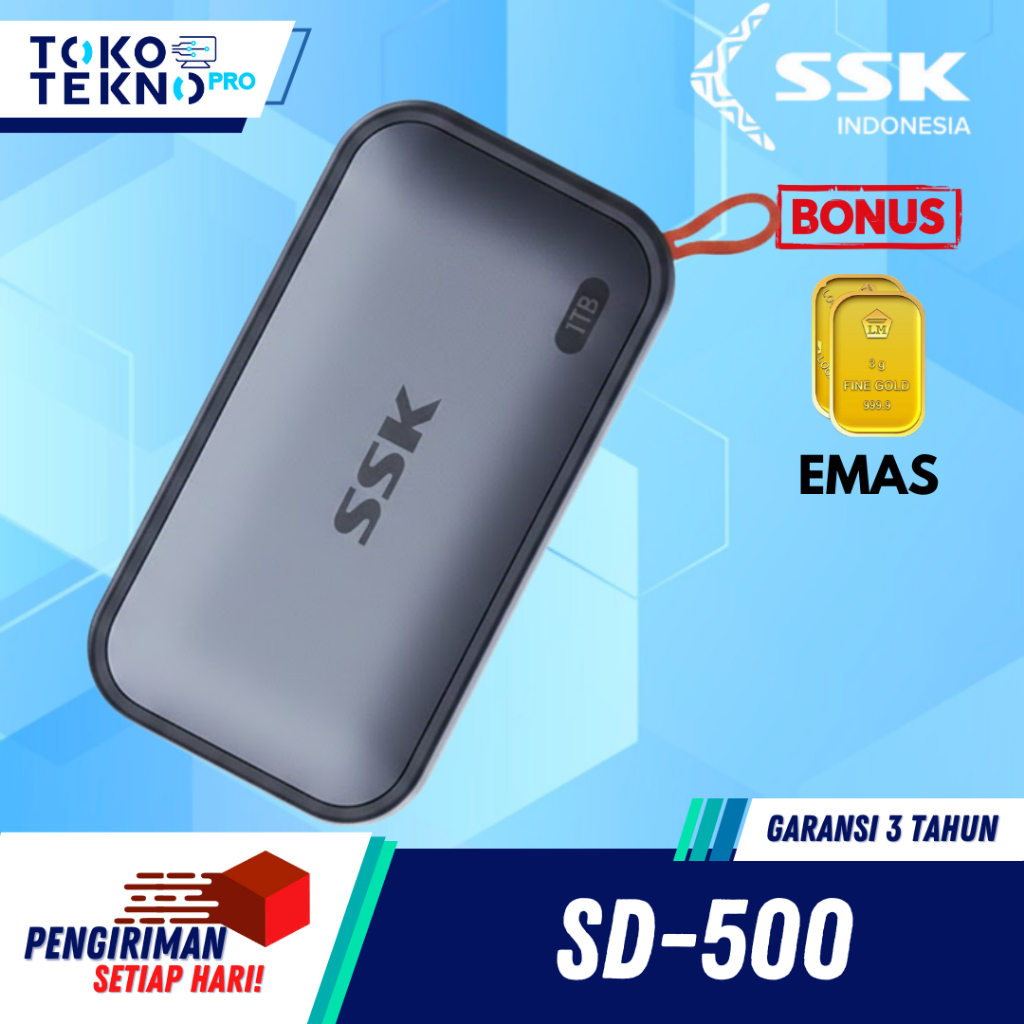 SSD Portable SSK SD500 / SD-500 Storage Eksternal 250GB 500GB 1TB 2TB USB 3.2 Gen2