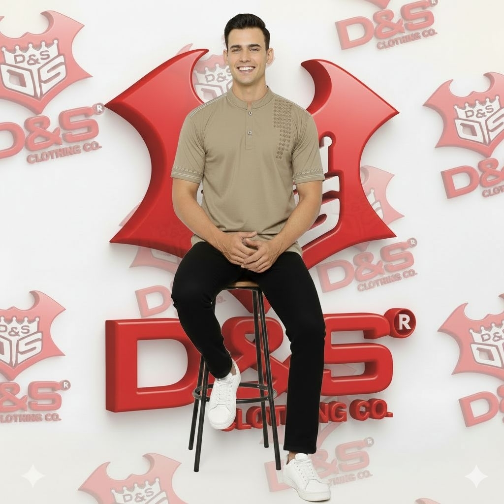 KOKO KAOS BORDIR  TANGAN  PENDEK ATASAN PRIA ART 20776 D&S