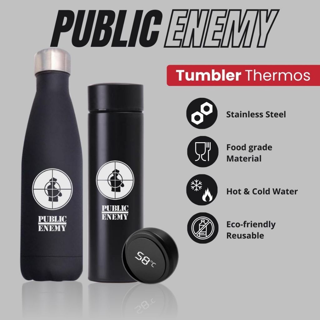 PUBLIC ENEMY - TUMBLER TERMOS CUSTOM DESAIN LOGO PUBLIC ENEMY