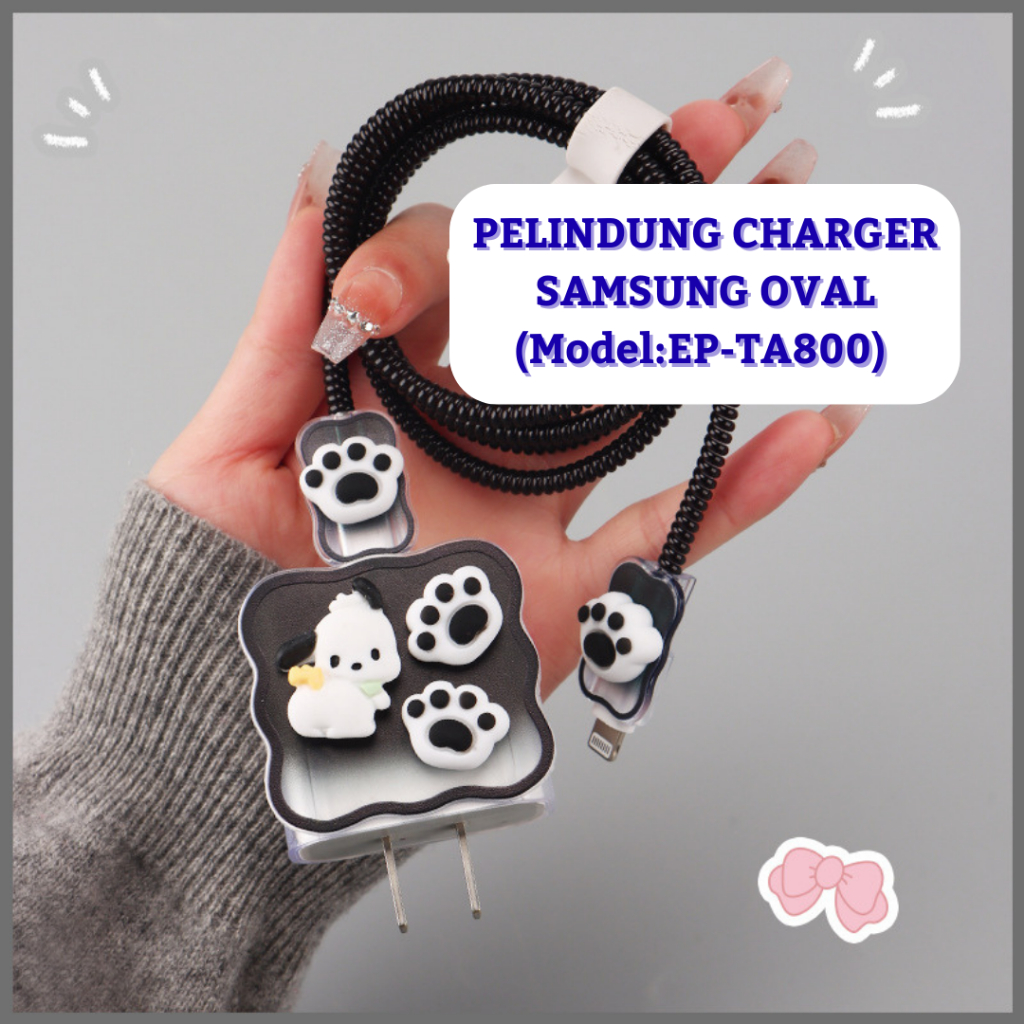 Pelindung Charger SAMSUNG EP- TA800 Pelindung Kepala Adaptor Charger + Pelindung Kabel 5 in 1 Karakt