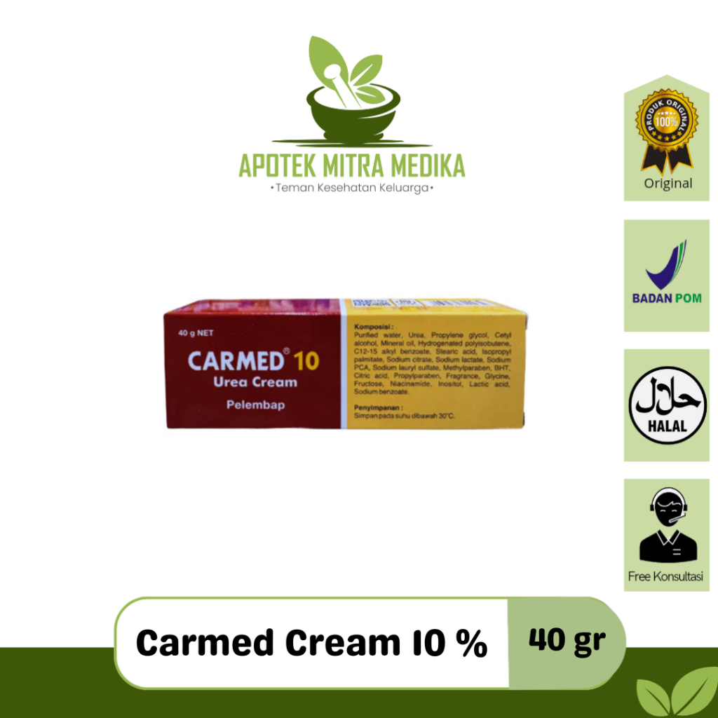 Carmed Urea 10% Krim 40gr Melembabkan Kulit Kering