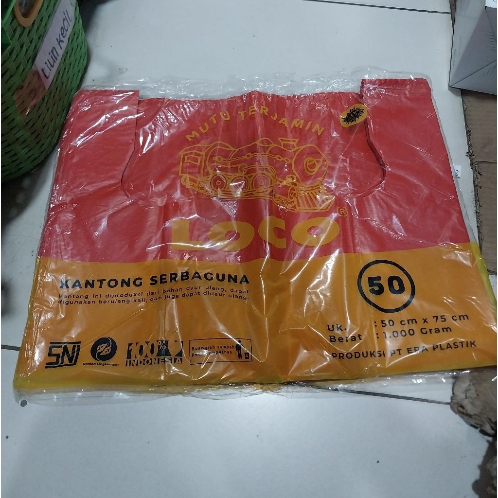 KANTONG PLASTIK JUMBO LOCO 50/KANTONG KRESEK LOCO MERAH