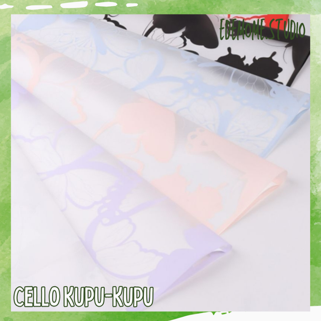 Kertas Cellophane Transparan Motif Kupu Kupu Cantik Paper