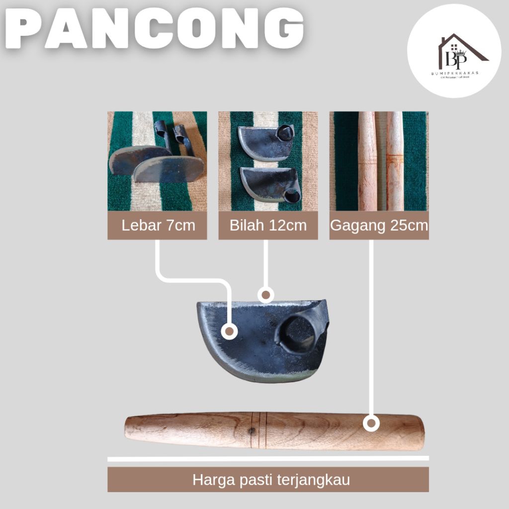 Pancong Cangkul Mini / Pisau Kupas Serbaguna / Mata Sabit Mini Baja Tani Kuat