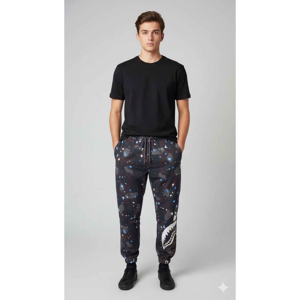 Bestie_18 - Celana Joger Pria Wanita Fashion Premium BAPE GLOW IN THE DARK