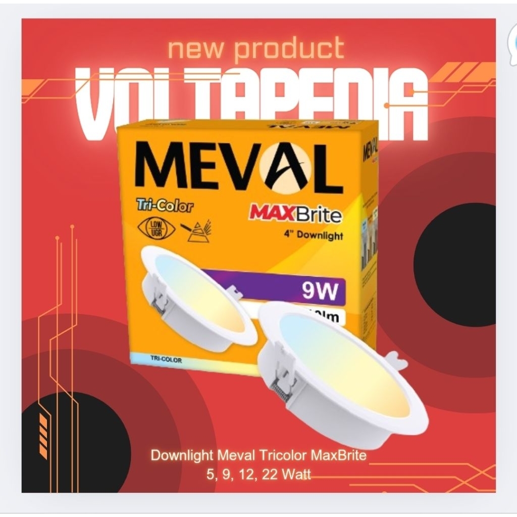 Lampu Downlight Bulat Meval 3 Warna Dalam 1 Lampu