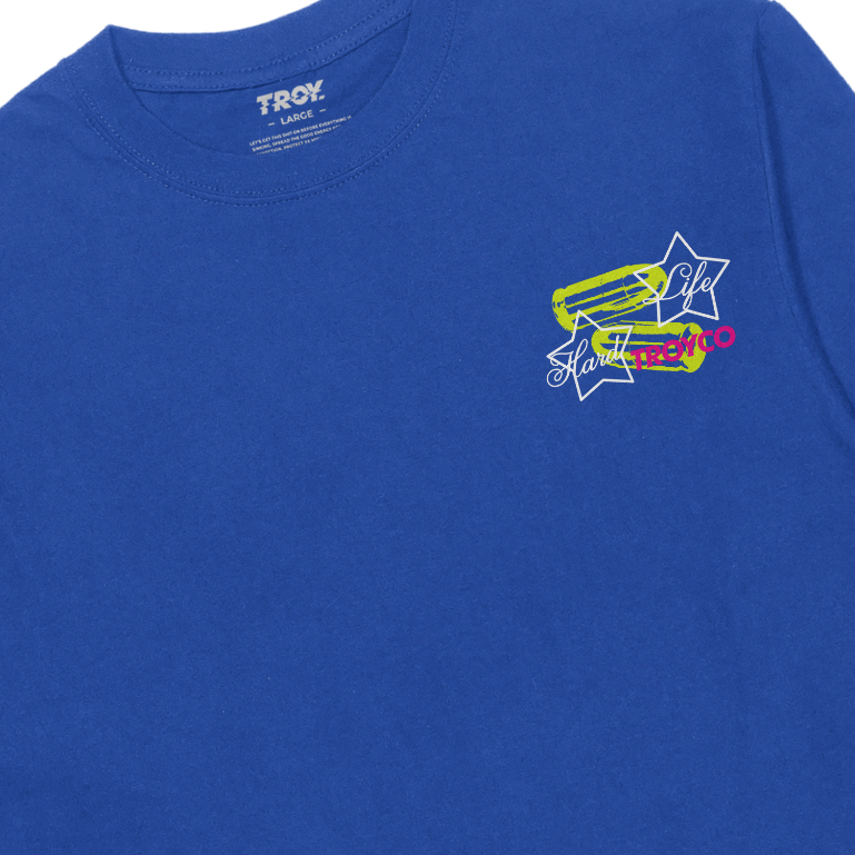 Troy Company Longsleeve Tshirt Royal Blue Bullet - Kaos Lengan Panjang Biru Benhur LSD 3188