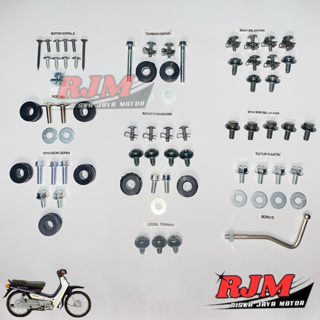 Baut Yamaha Alfa Fullset //  Fullset Baut Yamaha Alfa + Karet