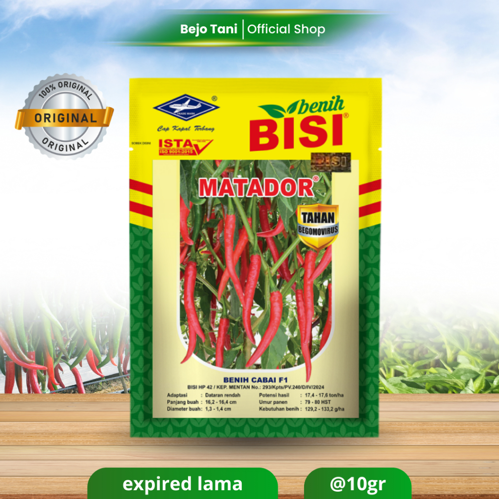 Benih Cabe Besar MATADOR F1 ±2250 Biji Tahan Begomovirus dan Buah Lentur untuk Pengiriman Jauh