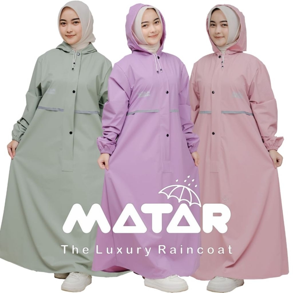 Mantel Gamis Syar'i Wanita Muslimah Mantel Gamis Wanita Jumbo waterproof Bahan PVC 0,25 Anti Rembes