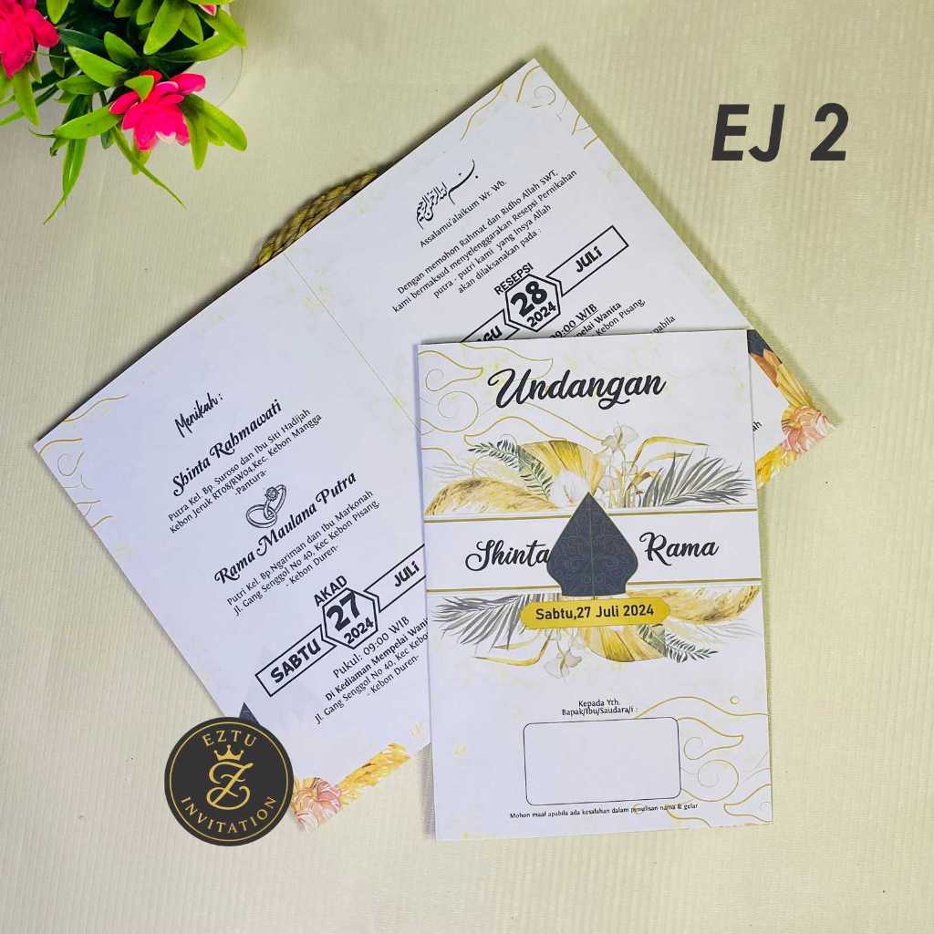 UNDANGAN PERNIKAHAN MURAH ELEGAN TEMA WAYANG BAHAN