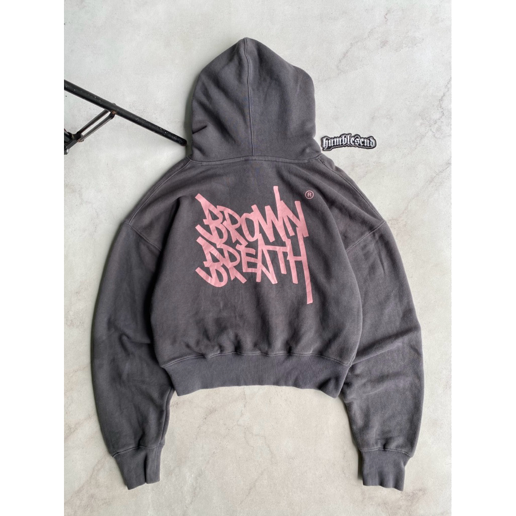 HOODIE BROWN BREATH CROP TOP