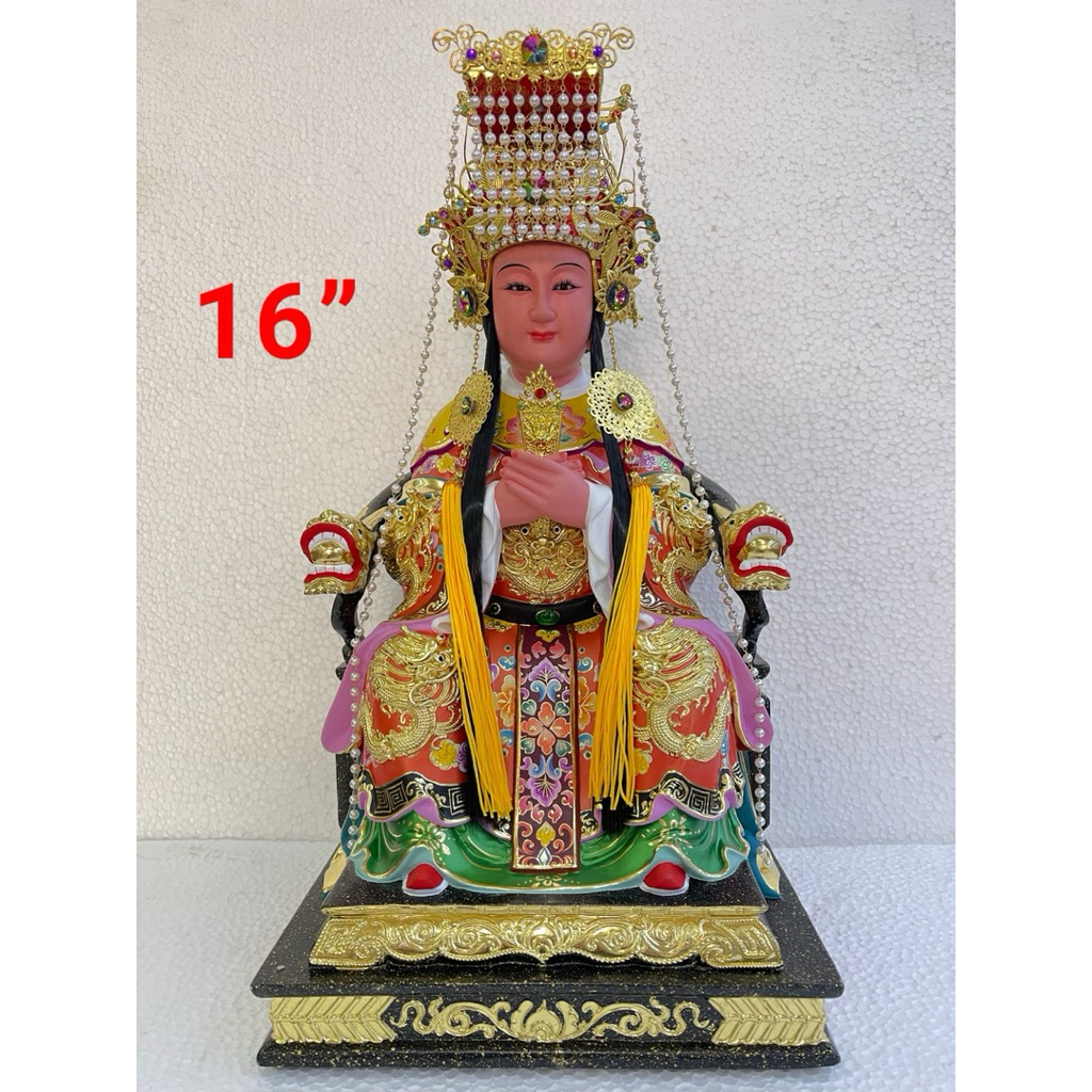 patung Dewi Mazu - maco - makco - thian shang seng mu 16in kayu taiwan