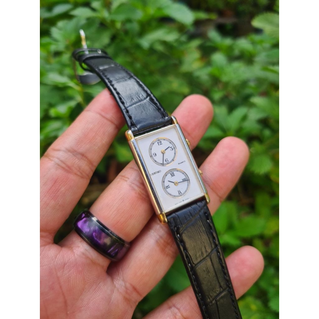 jam tangan Seiko tank dualtime vintage rare item