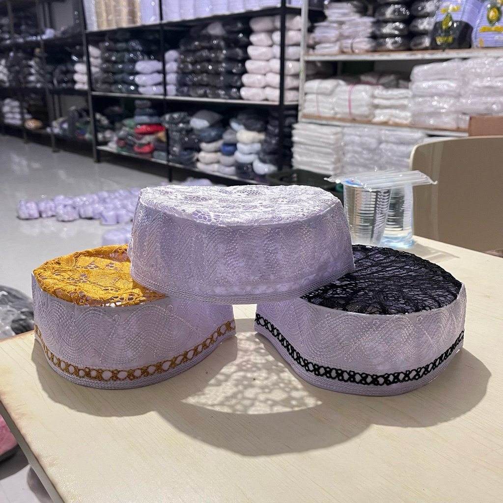 GROSIR (20 Pcs) Peci Kopiah Madinah Dalwa Seri 4-8 | Peci Madinah Jaring Renda Kodian Termurah