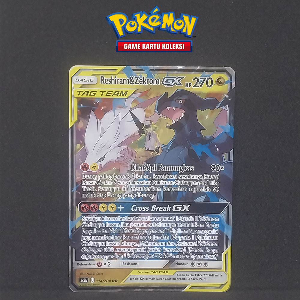 Kartu Pokemon Indonesia Reshiram & Zekrom GX RR