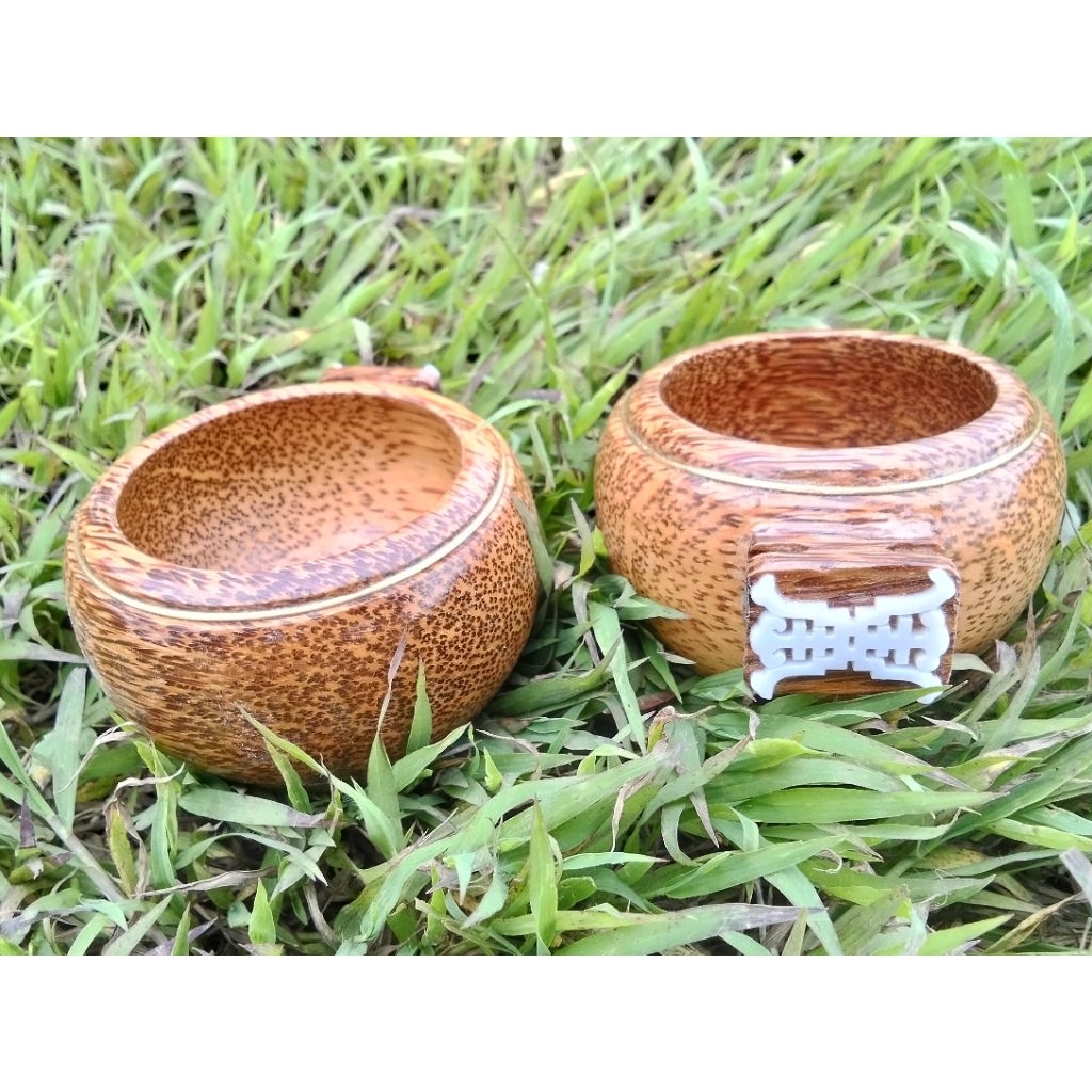 wadah pakan minum burung kayu kelapa cepuk cukok kayu