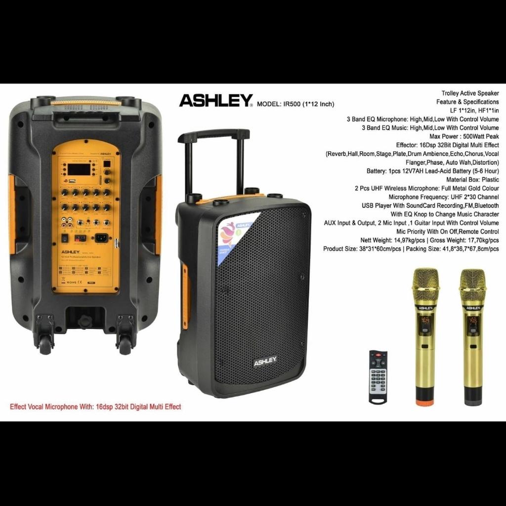 IR500 SPEAKER PORTABLE ASHLEY 12 INCH / SPEAKER PORTABLE 12 INCH / IR-500 ASHLEY / IR 500 ASHLEY