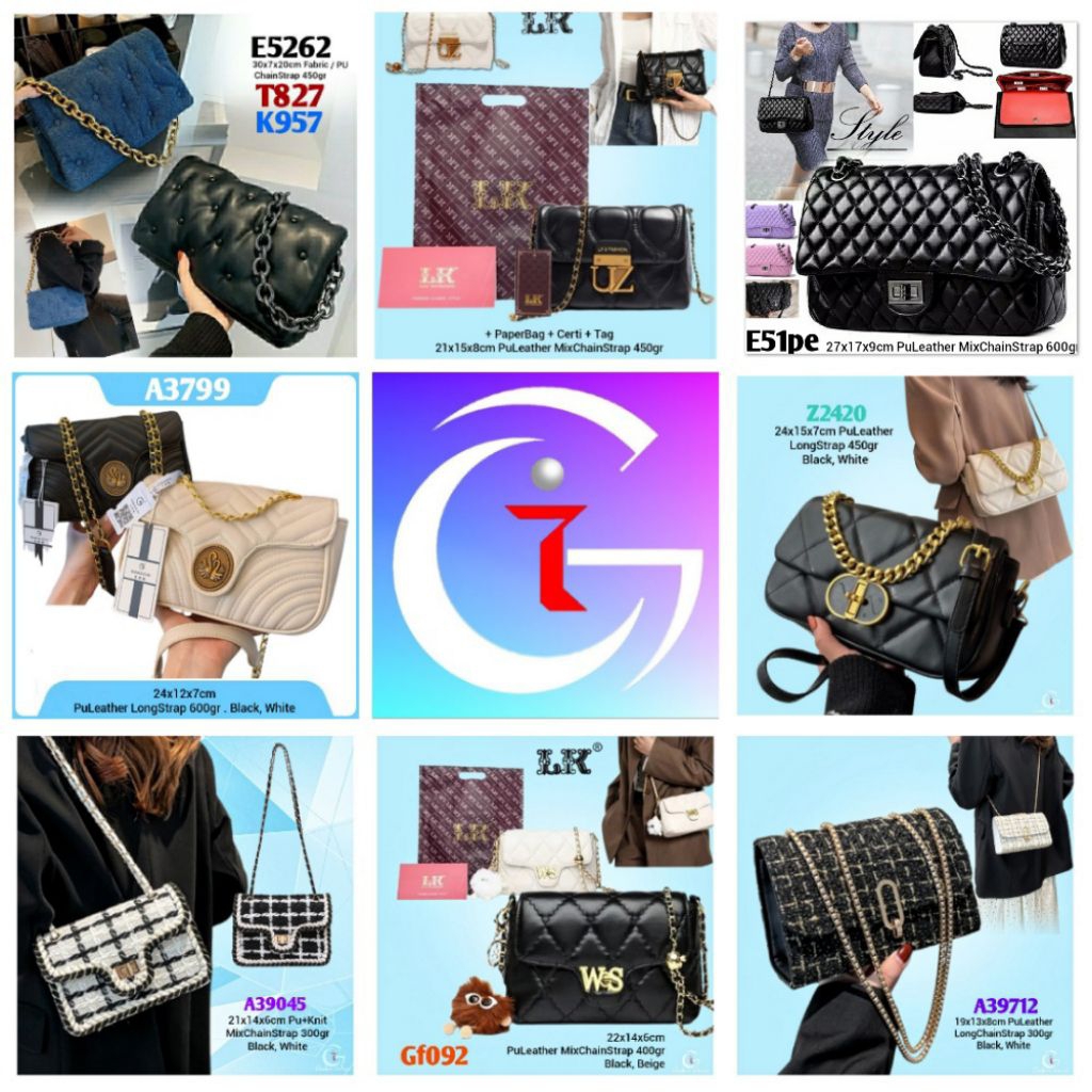 Gij. Party Bag Tas Pesta Selempang Wanita Tali Rantai Fashion Import Gf096 A39712 Gf092 A39045 Z2420
