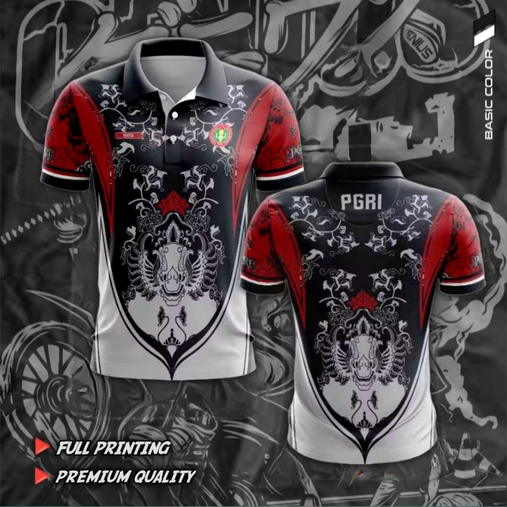 KAOS POLO PGRI FULL PRINTING KUALITAS PREMIUM