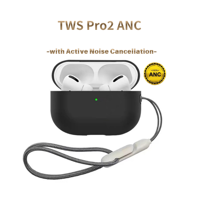 ANC TWS Pods Pro 2 with 100% Active Noise Cancelling headset Bluetooth earphone Bluetooth Headset ga