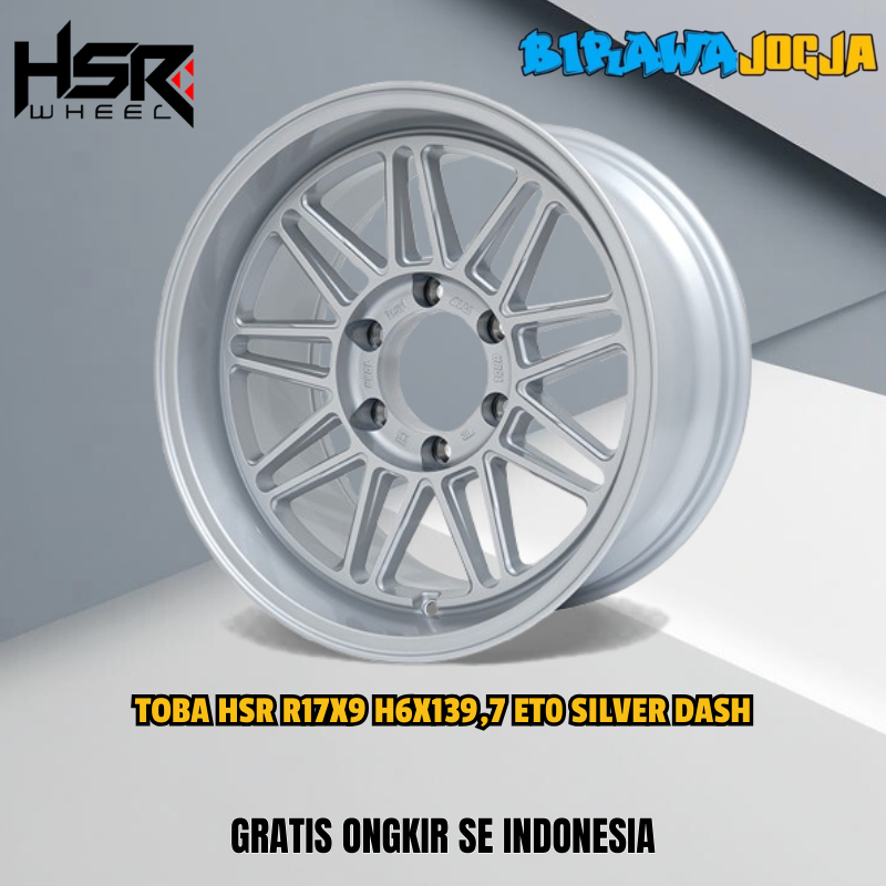 VELK MOBIL RING 17 PCD 6X139,7 UNTUK HILUX, TRITON, STRADA, NAVARA VELG HSR TOBA SILVER GLOSSY