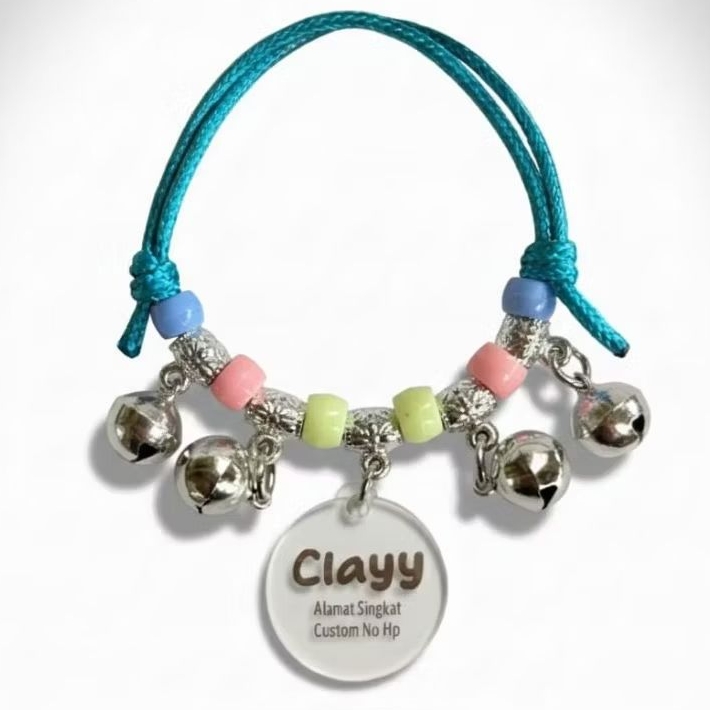 Kalung Kucing Nama Alamat 4 Lonceng