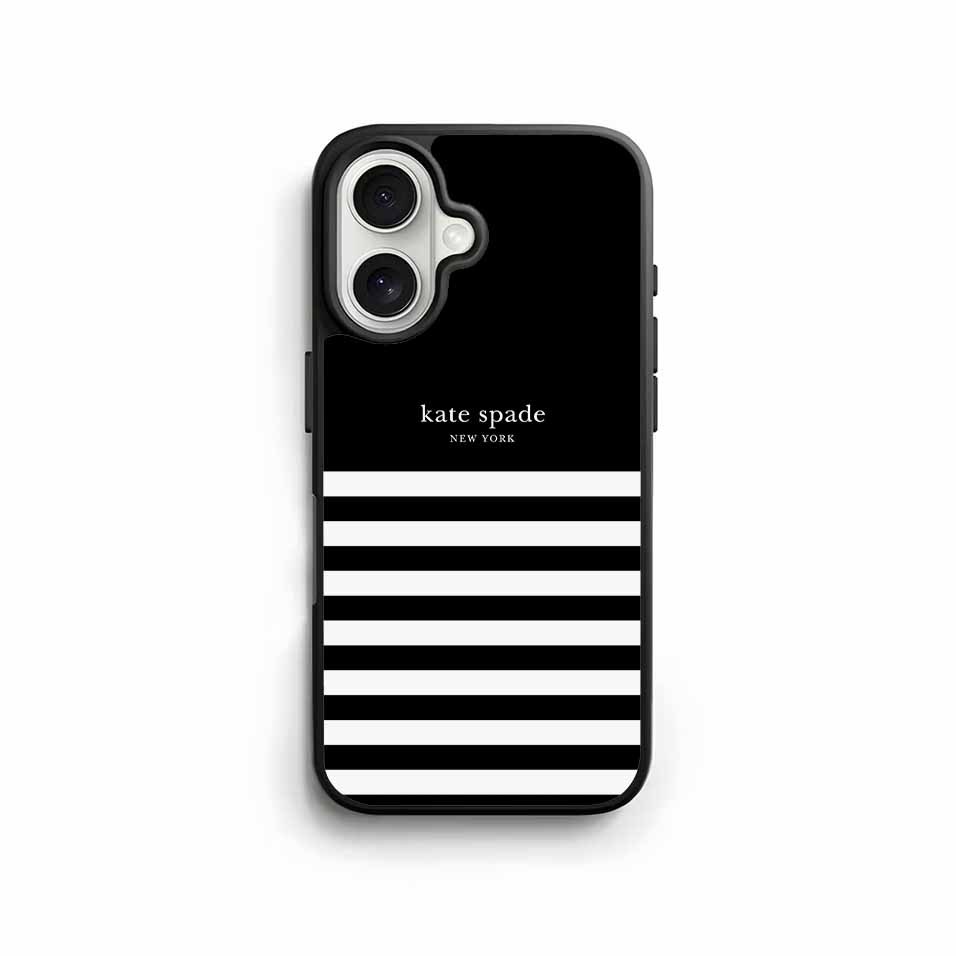 iPhone Case Kate Spade Stripe KS012 Hybrid Rubber for 17 Pro Max 16 15 14 Plus 13 12 Mini