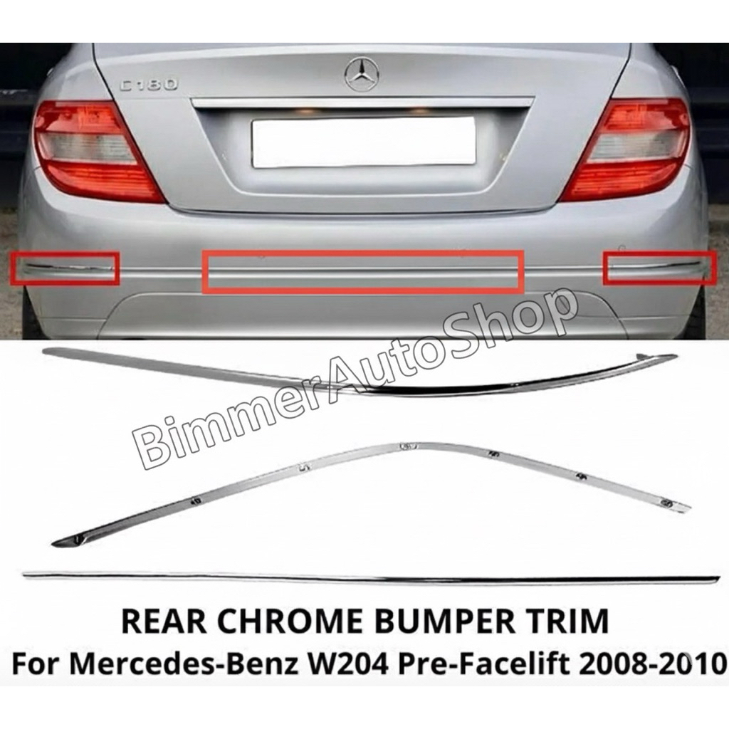 List Chrome Bumper Belakang W204 Pre Facelif (2008-2010)