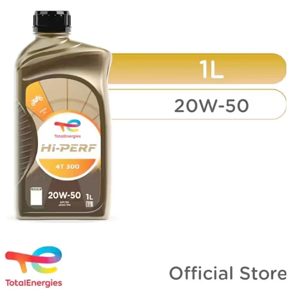 OIL OLI MESIN TOTAL HI PERF 4T 300 SAE 20W-50 API SG JASO MA  1000 ML OLI MOTOR BEBEK NON MATIK ORIG