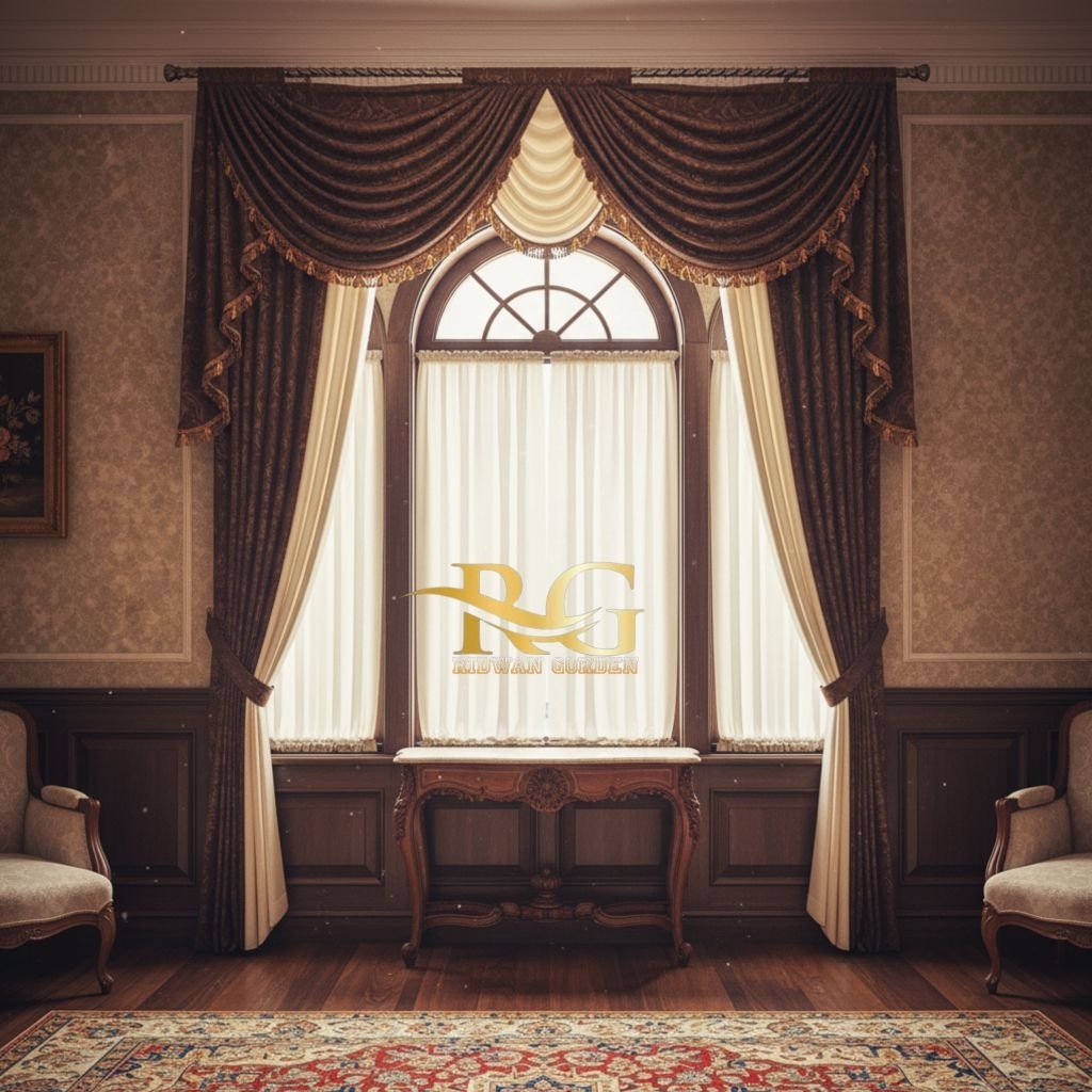 Gorden Poni Gelombang Sepanyol 1 Set – Tirai Hordeng Ruang Tamu Pintu & Jendela Mewah Minimalis