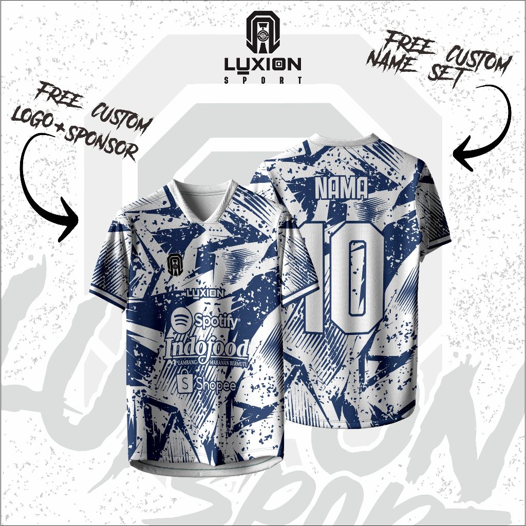 Jersey Futsal Custom Nama Nomor Sponsor Dry Fit || Jersey Bola Custom Nama Nomor Sponsor Premium